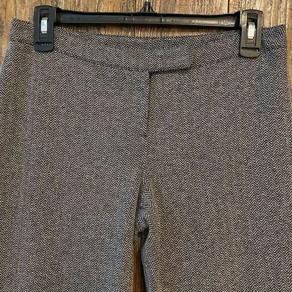 Express Sz 3/4 Black & White Chevron Career Trouser Slight Flare Dress Pants - Picture 7 of 9